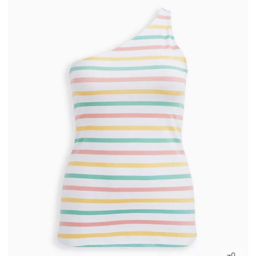 Torrid Multi-Stripe One-Shoulder Foxy Tank Size 4X NWT